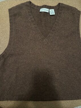 Vintage Ann Taylor Brown V-Neck Sweater Vest